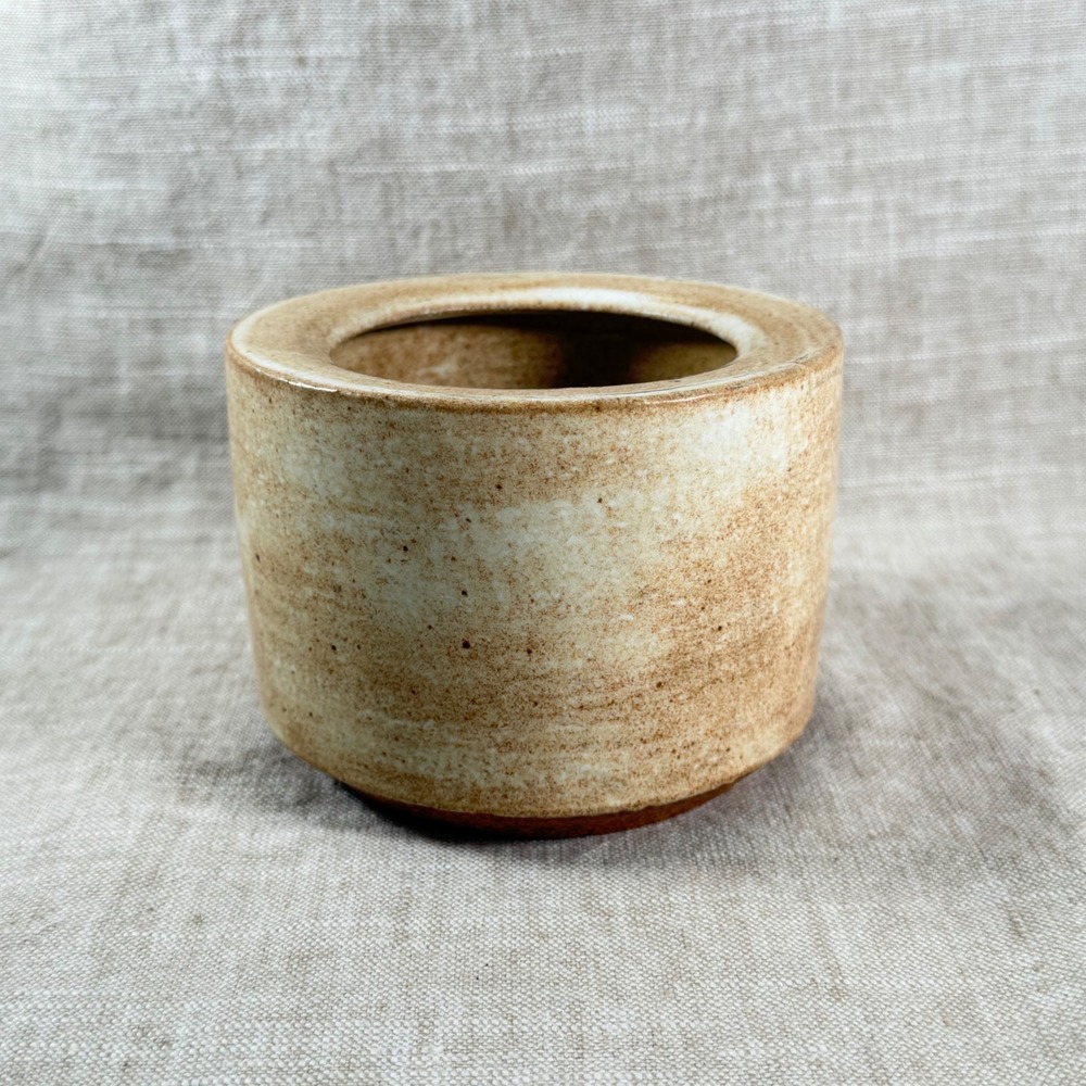Vintage Scratch & Line Studio Pottery Planter Speckled Ceramic Pot